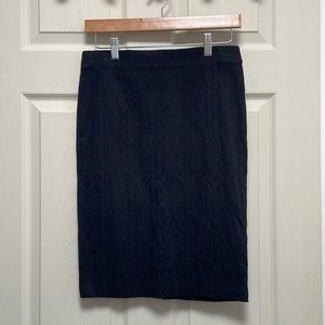 Black Patterned Pencil Skirt